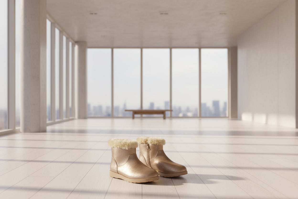 Girl’s Gold Mila Faux Shearling Style Boots-1