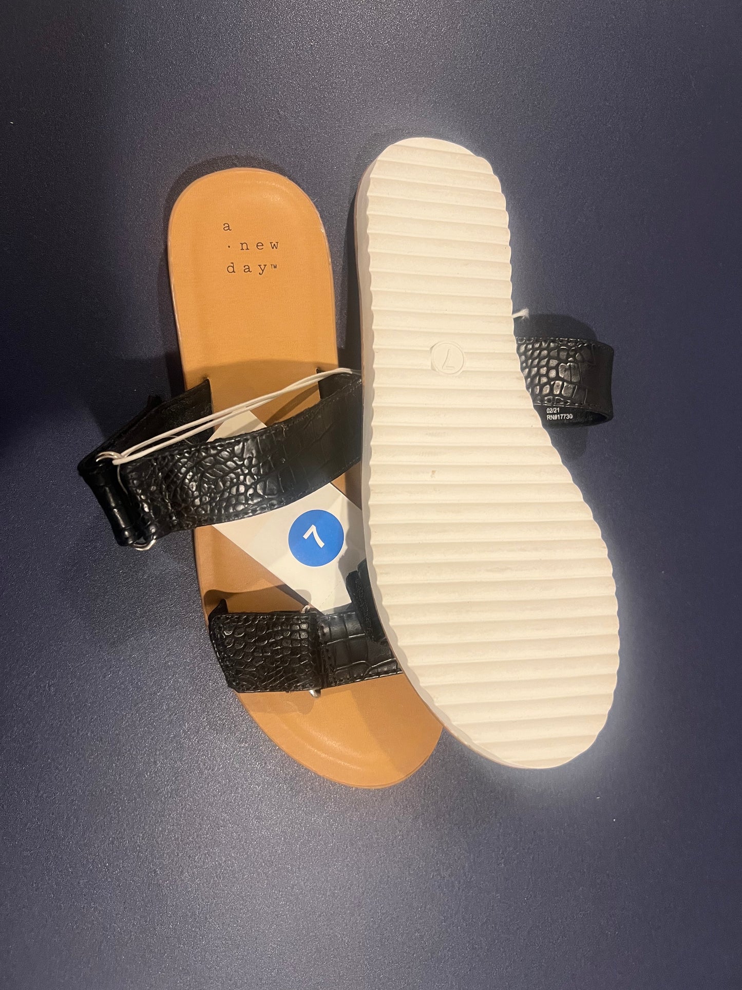 A New Day Women's Illiana Two Band Sandals Black - Size 7