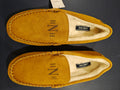 Lands' End Men's Fuzzy Lined Suede Moccasin Slippers Monogrammed HNH- sz 10