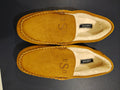 Lands' End Men's Fuzzy Lined Suede Moccasin Slippers Monogrammed ESD - Size 12