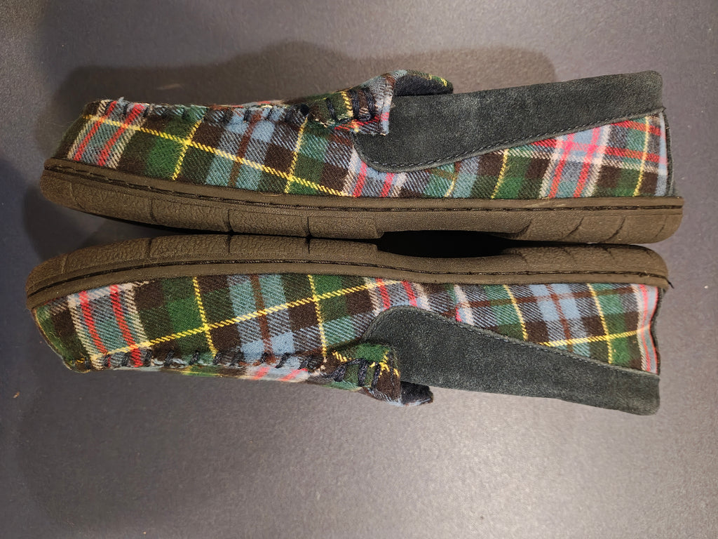 Land's End Men's Homme Flannel Lined Suede Slip on Moccasin Loafers - Size 8