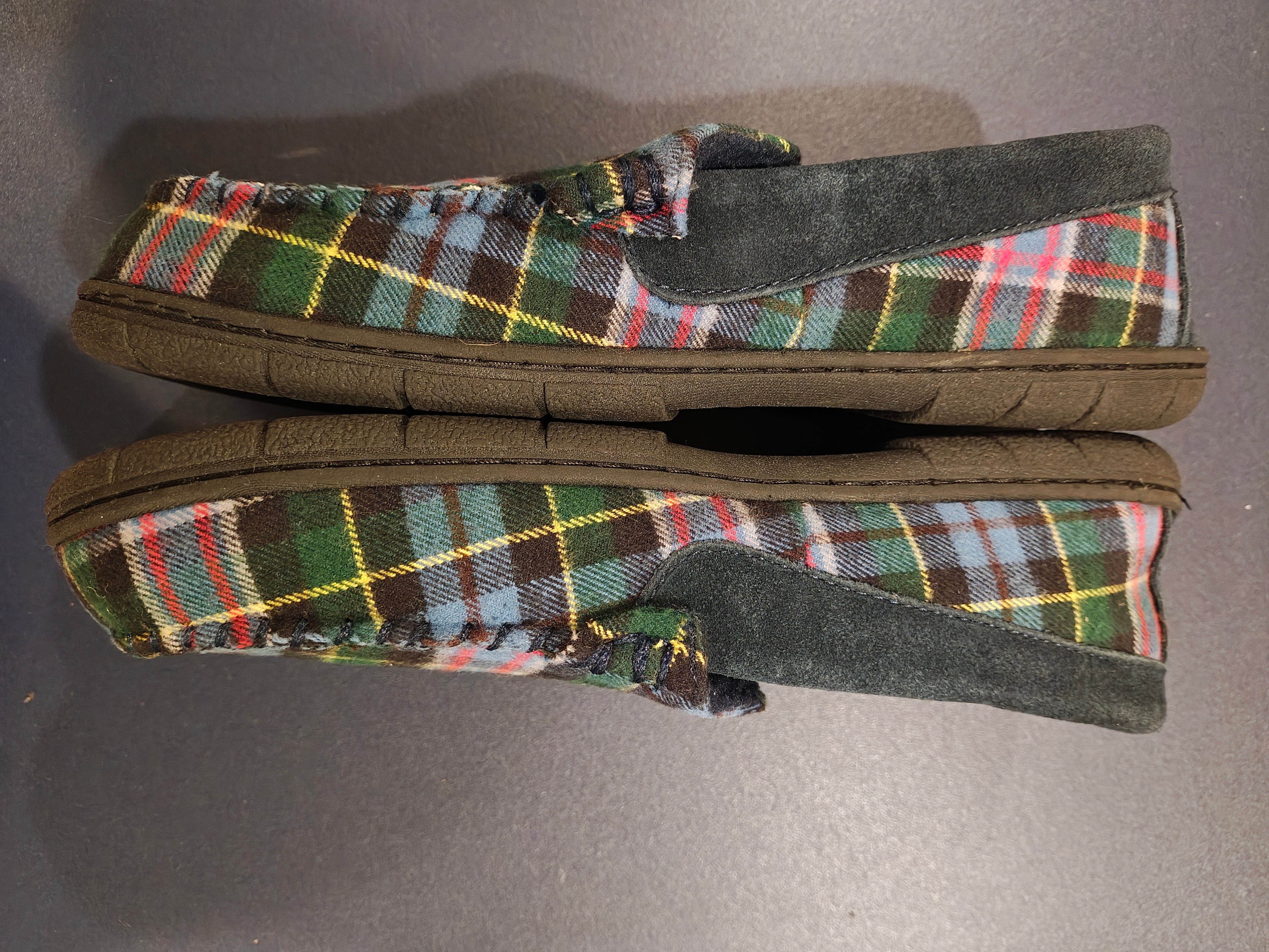 Land's End Men's Homme Flannel Lined Suede Slip on Moccasin Loafers - Size 8