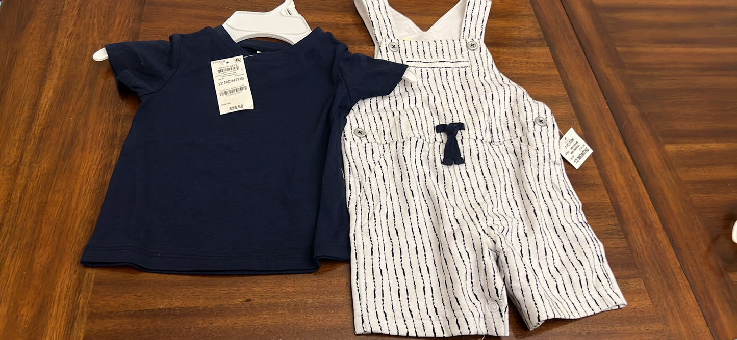 First Impressions Baby Boy overall outfit set -12 months