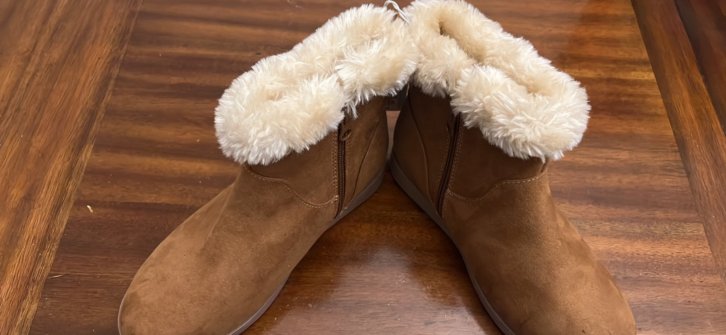 Girl's Mila Shearling Style Winter Boots Cognac