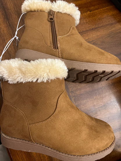 Girl's Mila Shearling Style Winter Boots Cognac