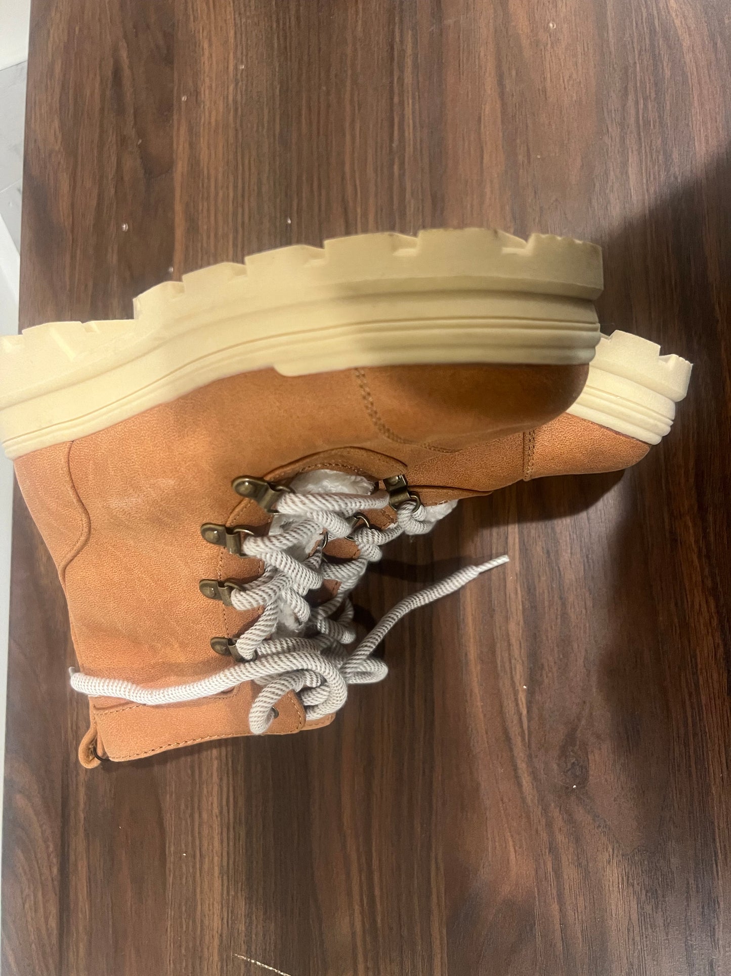 Girls' Willa Zipper Lace-up Combat Shearling Style Boots