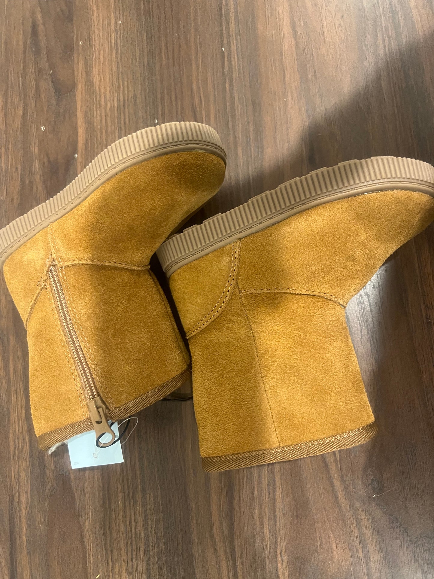 Toddler Girls' Cognac/ Cassidy Zipper Shearling Style Boots - 8