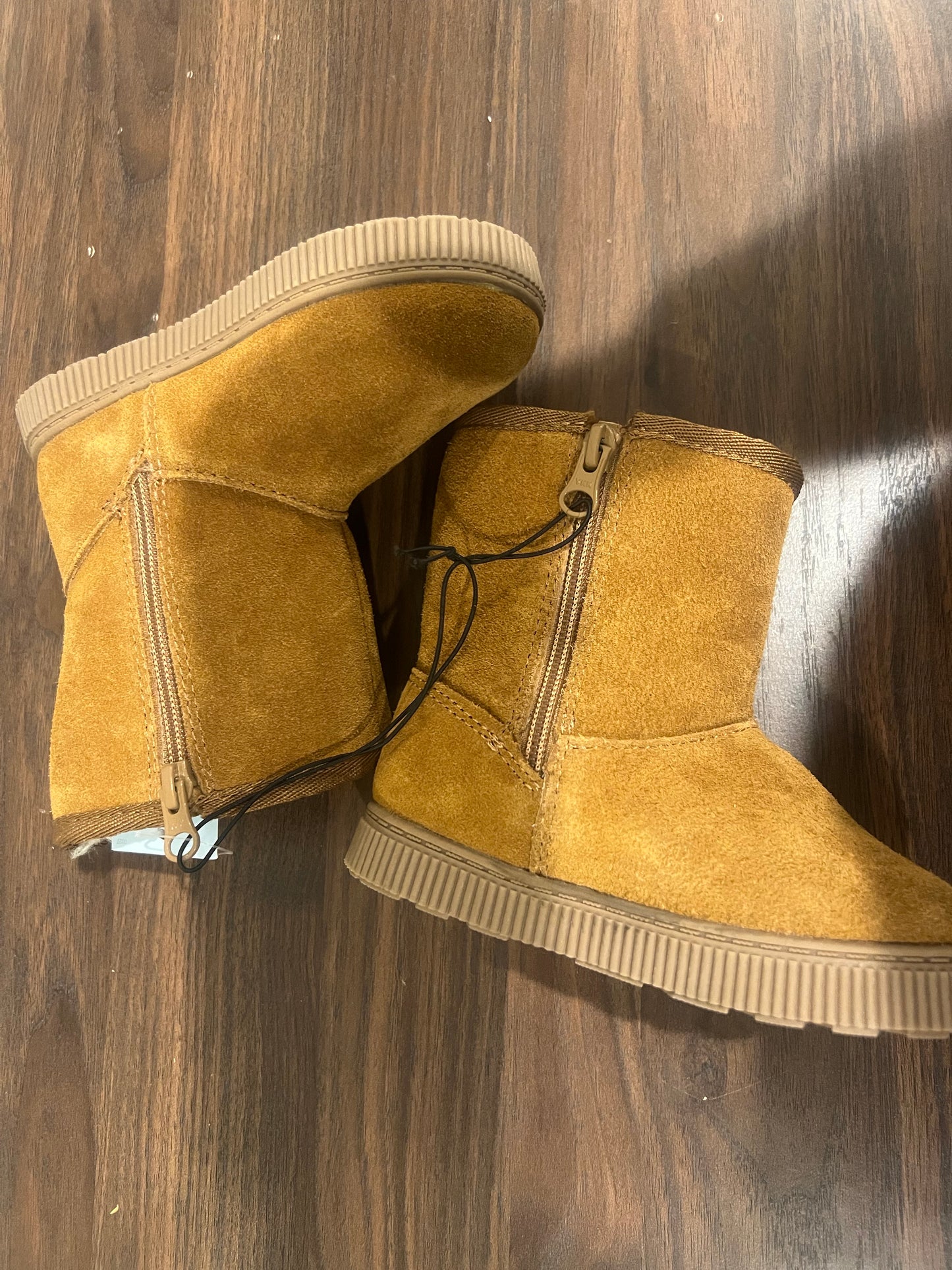 Toddler Girls' Cognac/ Cassidy Zipper Shearling Style Boots - 8