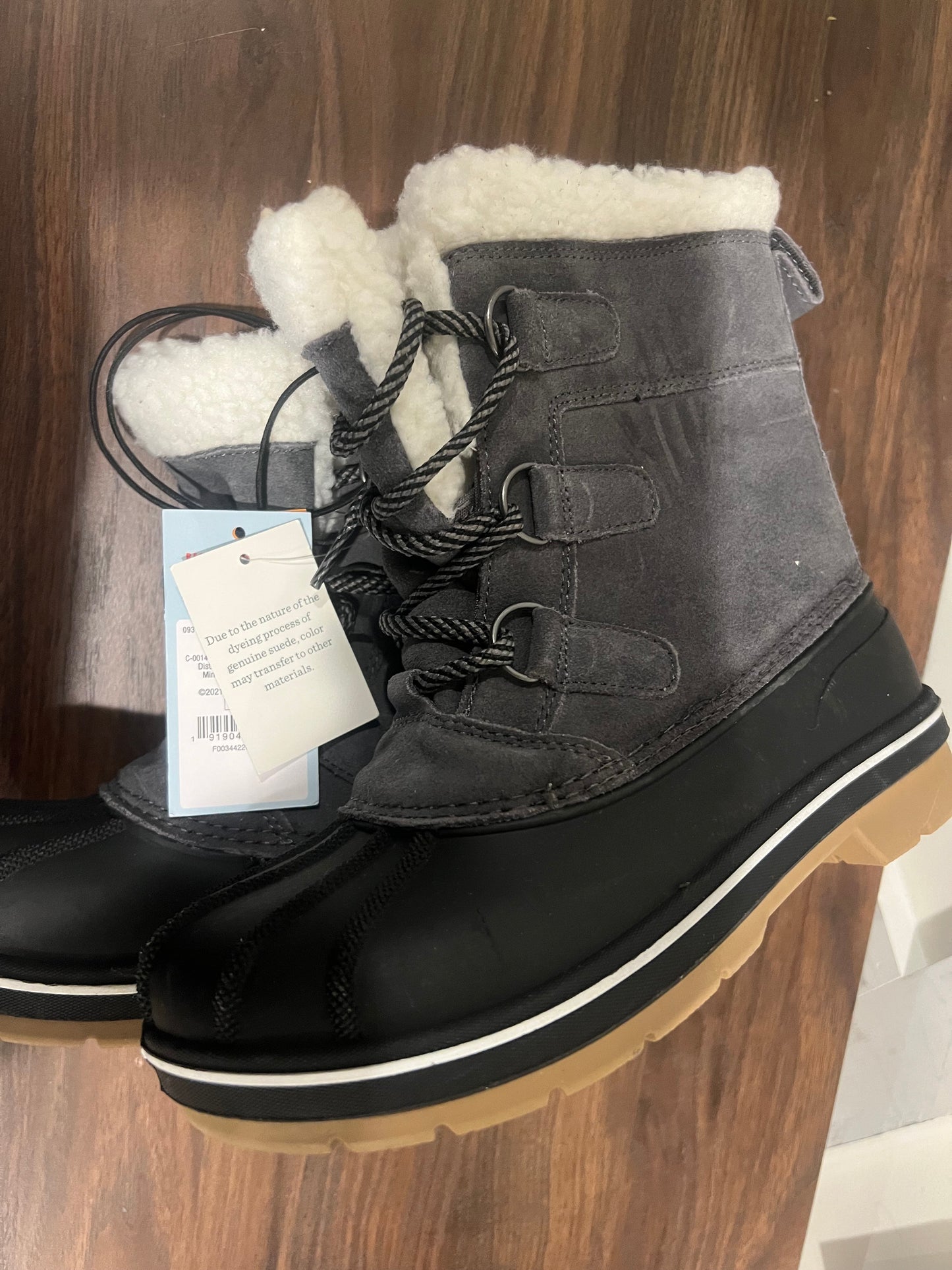 Cat & Jack Girls' Gray/Kit Winter Boots - 3