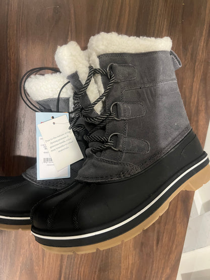 Cat & Jack Girls' Gray/Kit Winter Boots - 3