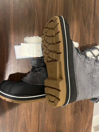 Cat & Jack Girls' Gray/Kit Winter Boots - 3