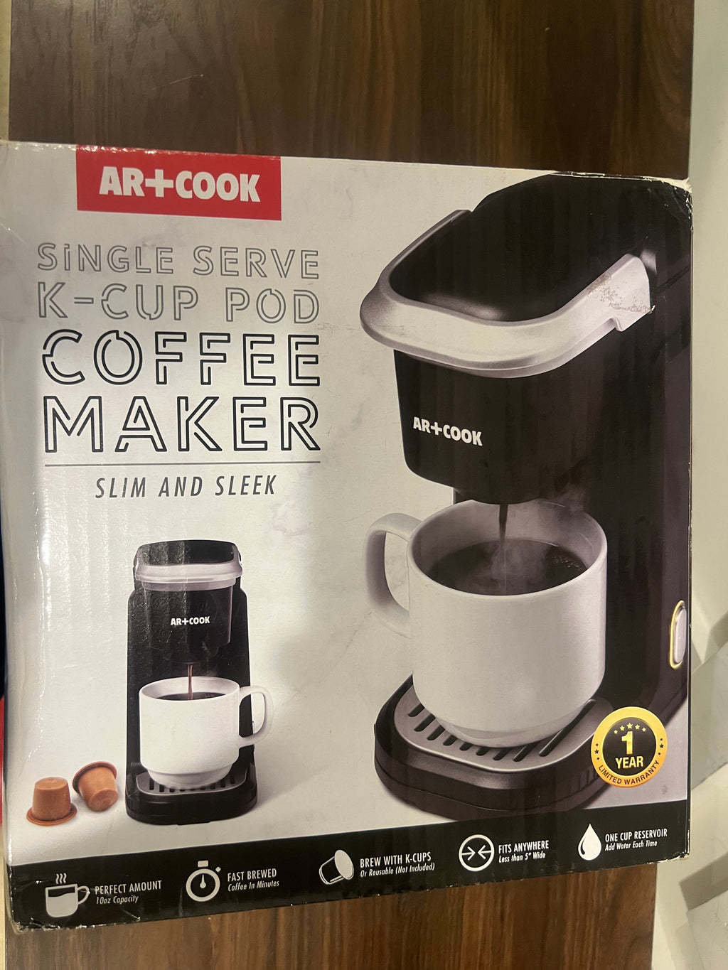 Art Cook AR+ Single Serve K-Cup Pod Slim & Sleek Coffee Maker