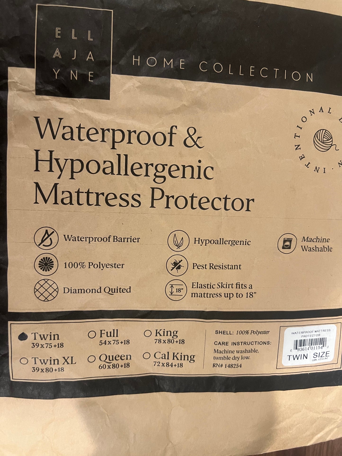 Ella Jayne Waterproof and Hypoallergenic Mattress Protector - Twin