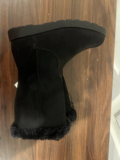 Girls Black Nina Zipper Winter Shearling Style Boots