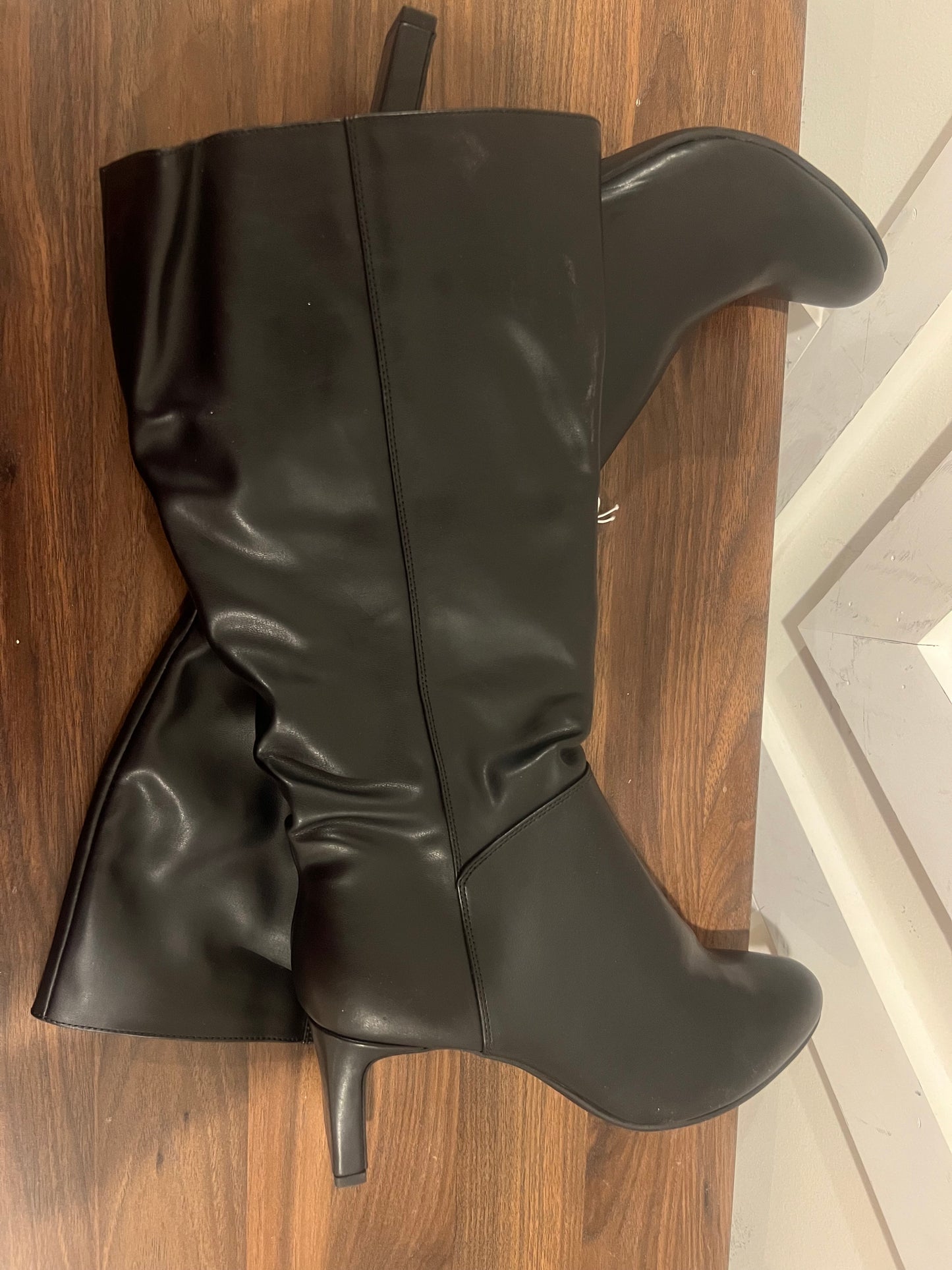 Women's Black/Zelda Knee-high Memory foam Insole Boots 1/4 side zip boots- 10