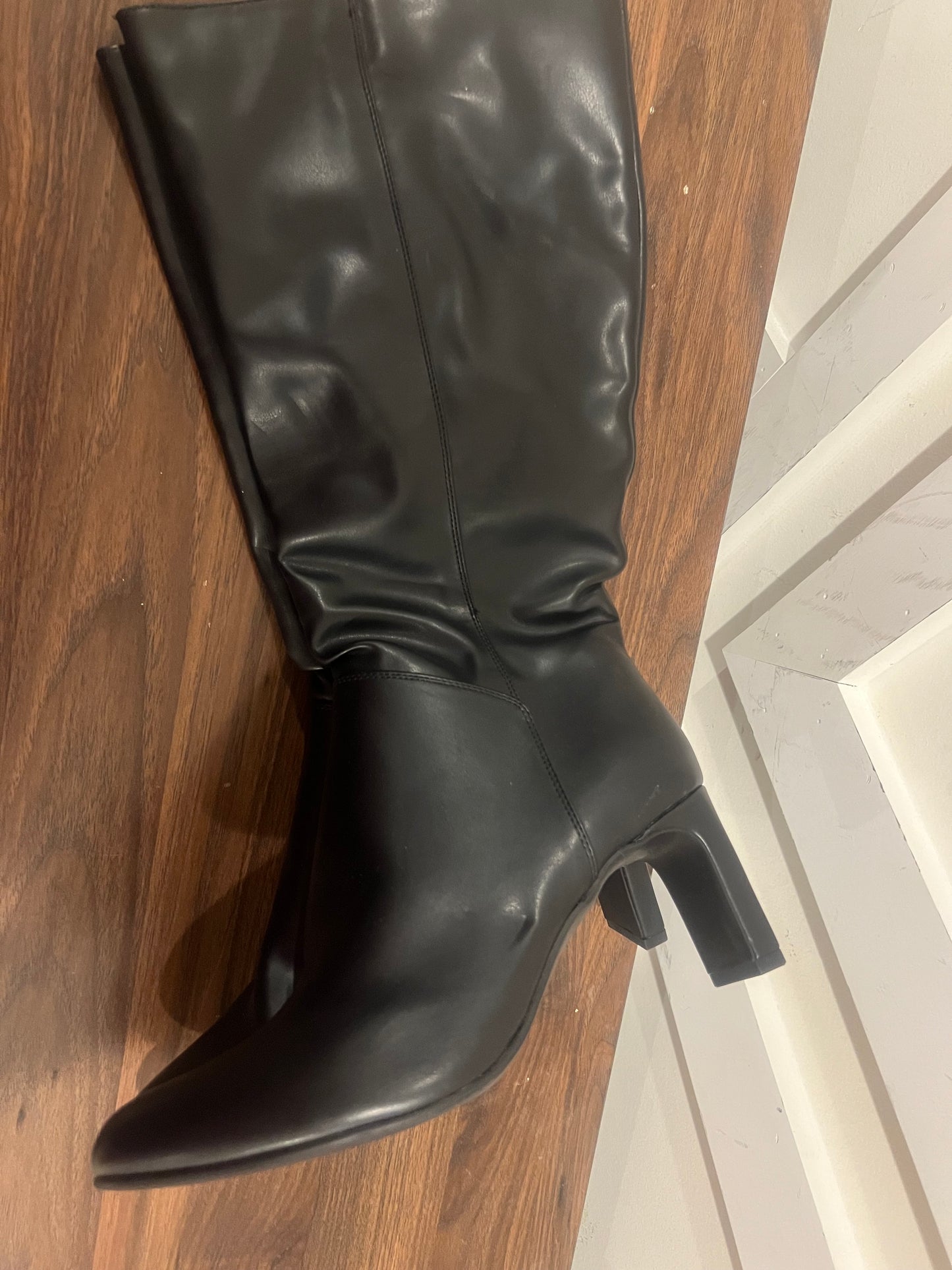 Women's Black/Zelda Knee-high Memory foam Insole Boots 1/4 side zip boots- 10