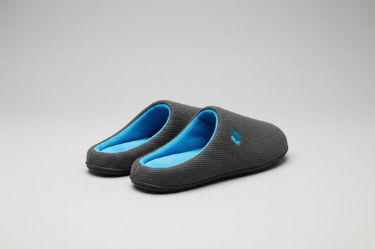 RockDove Men's Original Two-Tone Memory Foam Slipper Dark Gray/Blue sz 9-10(L)