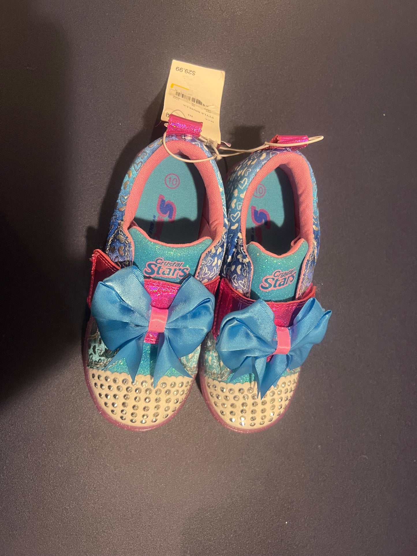 S Sport By Skechers Toddler Girls Brielle Crystal Stars Light up Sneakers - Size 10