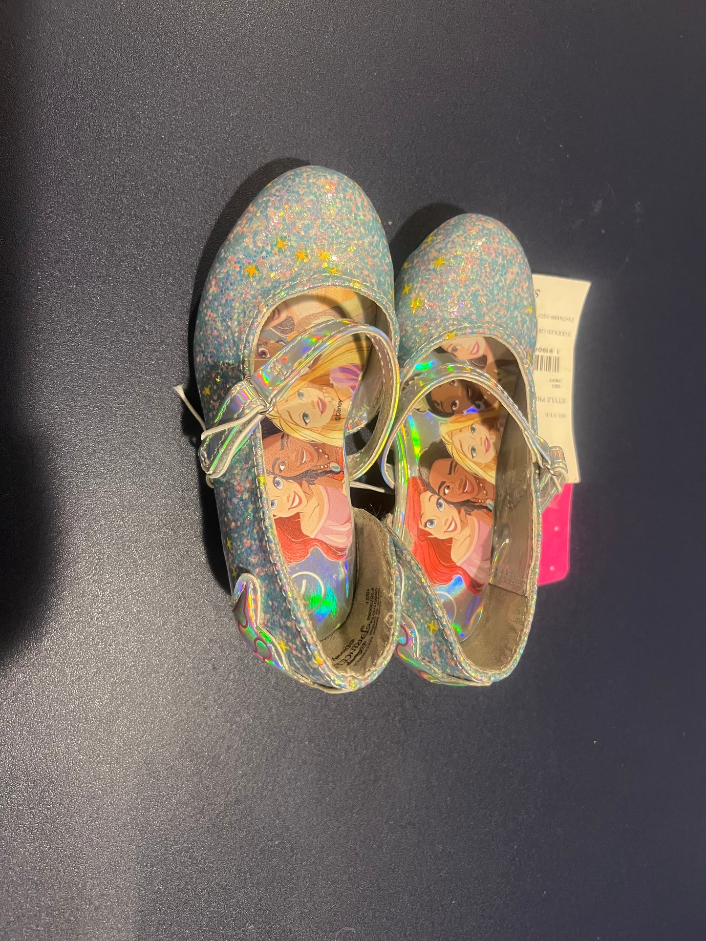 Disney Princess Toddler Girls Heels Ariel Moana Tiana Belle Silver - Size 7