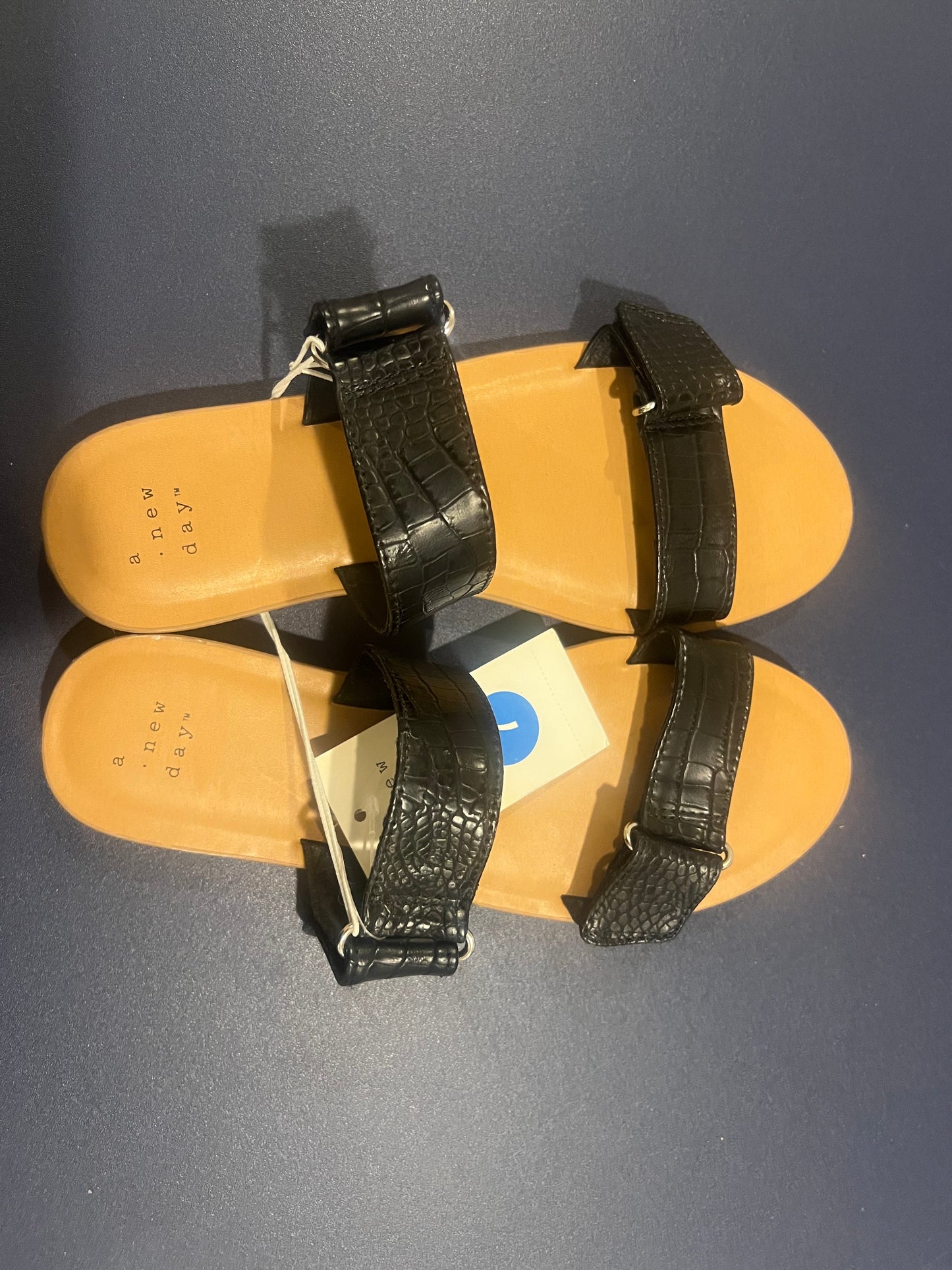 A New Day Women's Illiana Two Band Sandals Black - Size 7