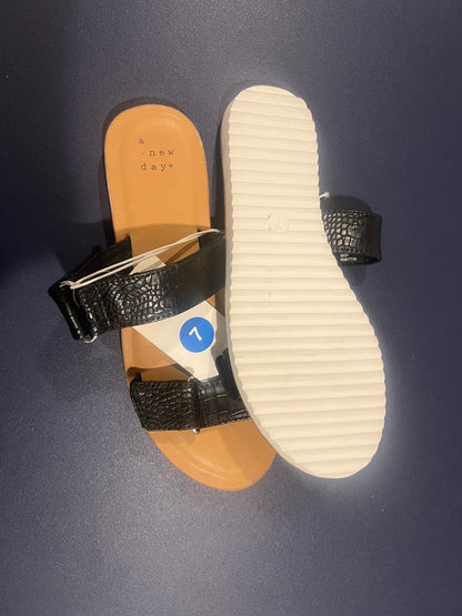 A New Day Women's Illiana Two Band Sandals Black - Size 7