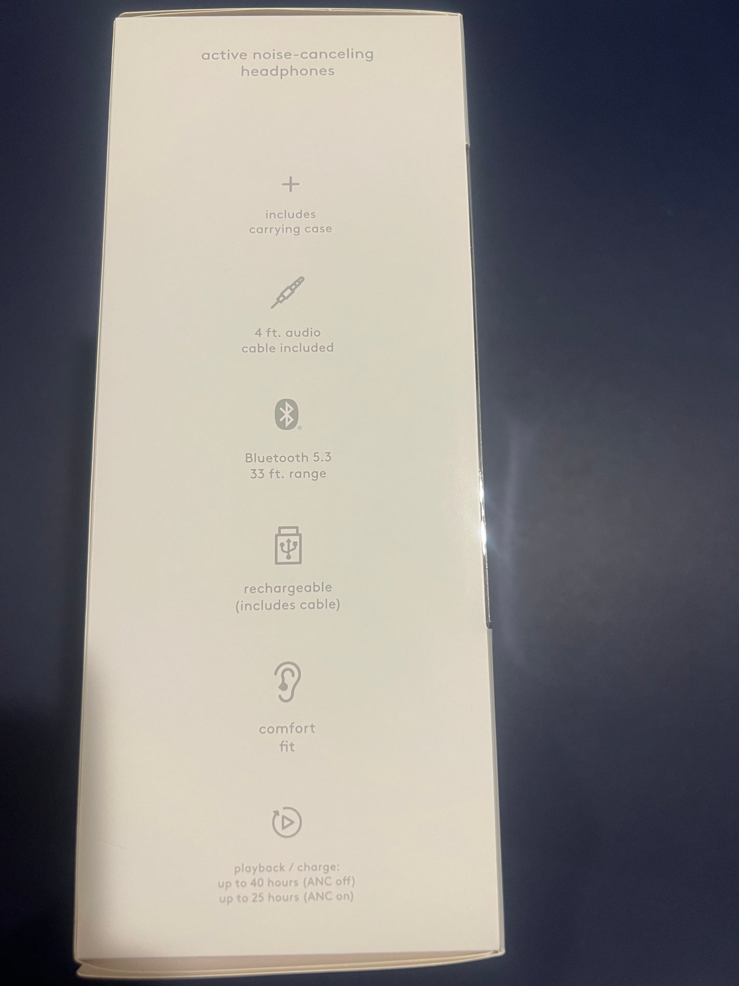 Heyday Active Noise Cancelling Bluetooth Wireless Over-Ear Headphones Lavender