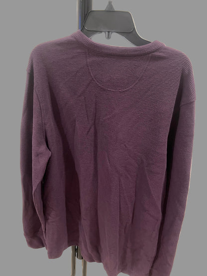 Goodfellow & Co Men's Long Sleeve 4 Button Textured Henley Shirt Purple - Sizes S, M, L, XL