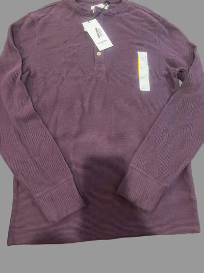Goodfellow & Co Men's Long Sleeve 4 Button Textured Henley Shirt Purple - Sizes S, M, L, XL