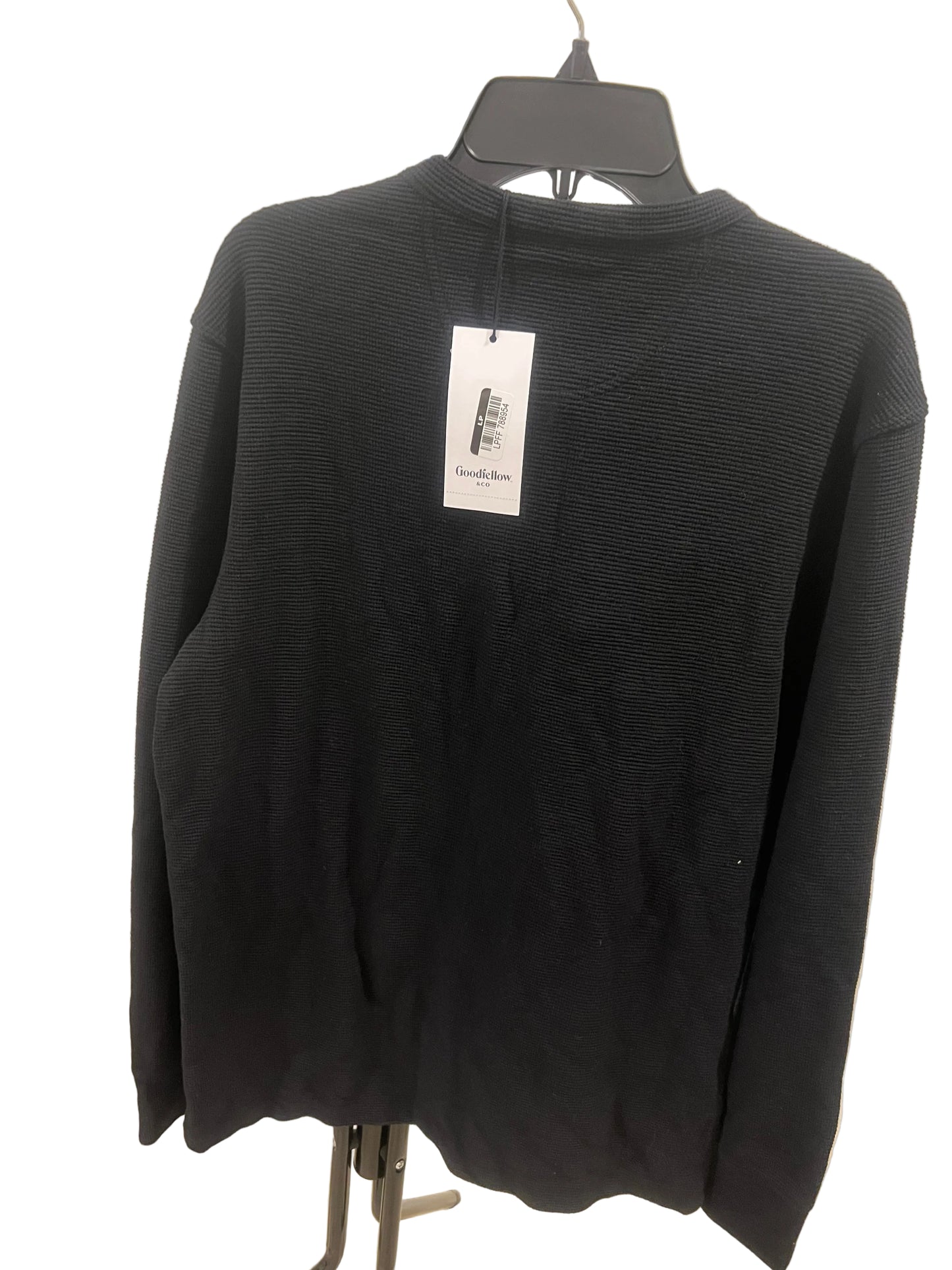 Goodfellow & Co Men's Long Sleeve 4 Button Textured Henley Shirt Black - S, M