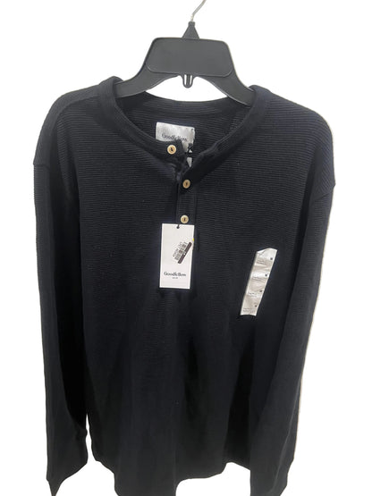 Goodfellow & Co Men's Long Sleeve 4 Button Textured Henley Shirt Black - S, M