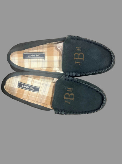 Lands’ End Classic Navy Women's Clog Slipper with Initial JBM - Size 10M