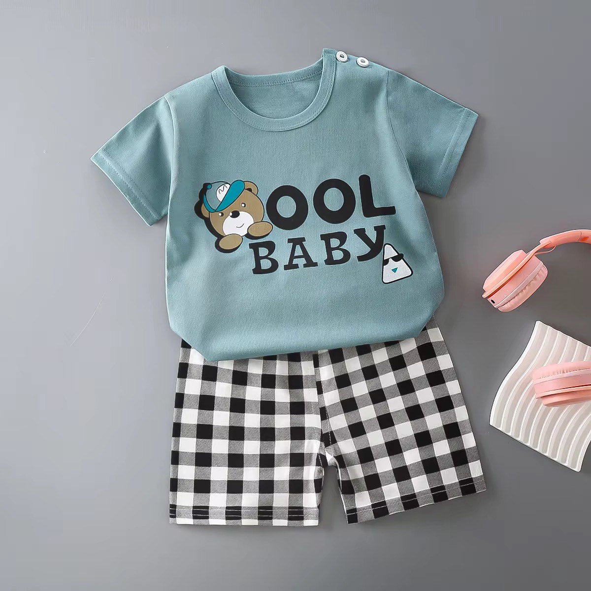 Toddlers' Summer Casual Outfit 2PCS Short Sleeve with Pants Clothing set - Sizes 36M