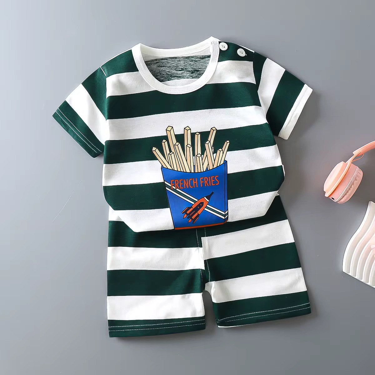 Toddlers' Summer Casual Outfit 2PCS Short Sleeve with Pants Clothing set - Sizes 18M