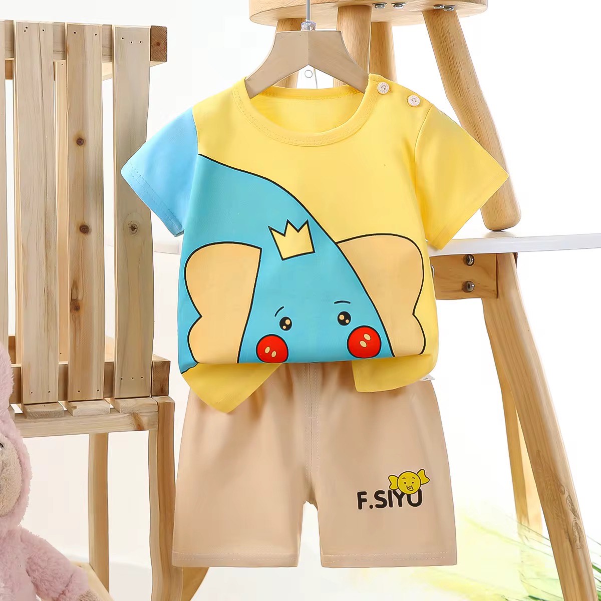 Toddlers' Summer Casual Outfit 2PCS Short Sleeve with Pants Clothing set - Sizes 18M